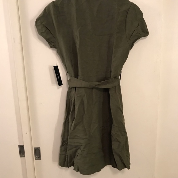 Lulus Olive Green Button-Front Skater Dress Medium - Picture 9 of 9